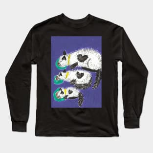 Cat family dinner art painting Long Sleeve T-Shirt